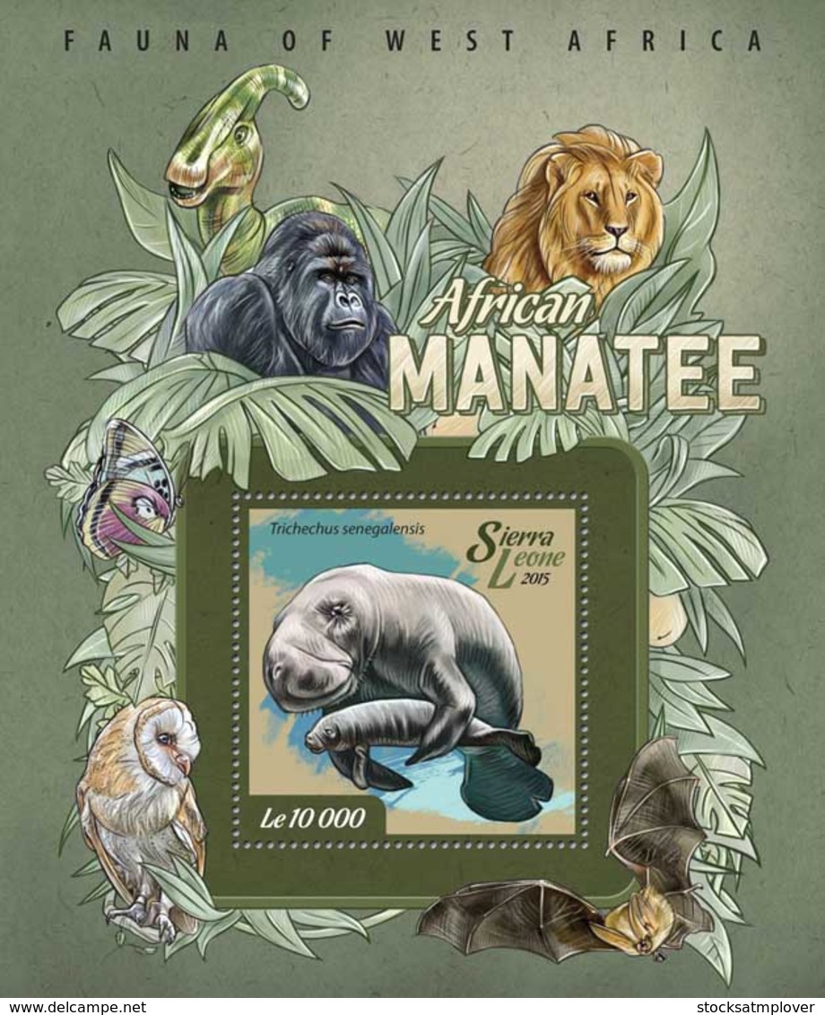 Sierra Leone   2015 Fauna  African Manatee - Sierra Leone (1961-...)