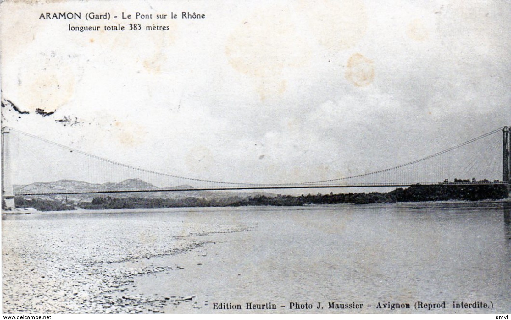 205-3767 -  30 - ARAMON Le Pont Sur Le Rhone Longueur Totale 383 Mètres - Aramon