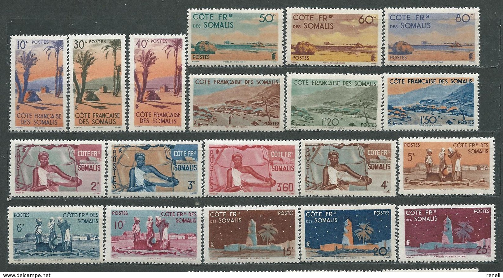 COTE FRANCAISE DES SOMALIS N° 264/82  **  TTB 3 SERIE COMPLETE - Neufs