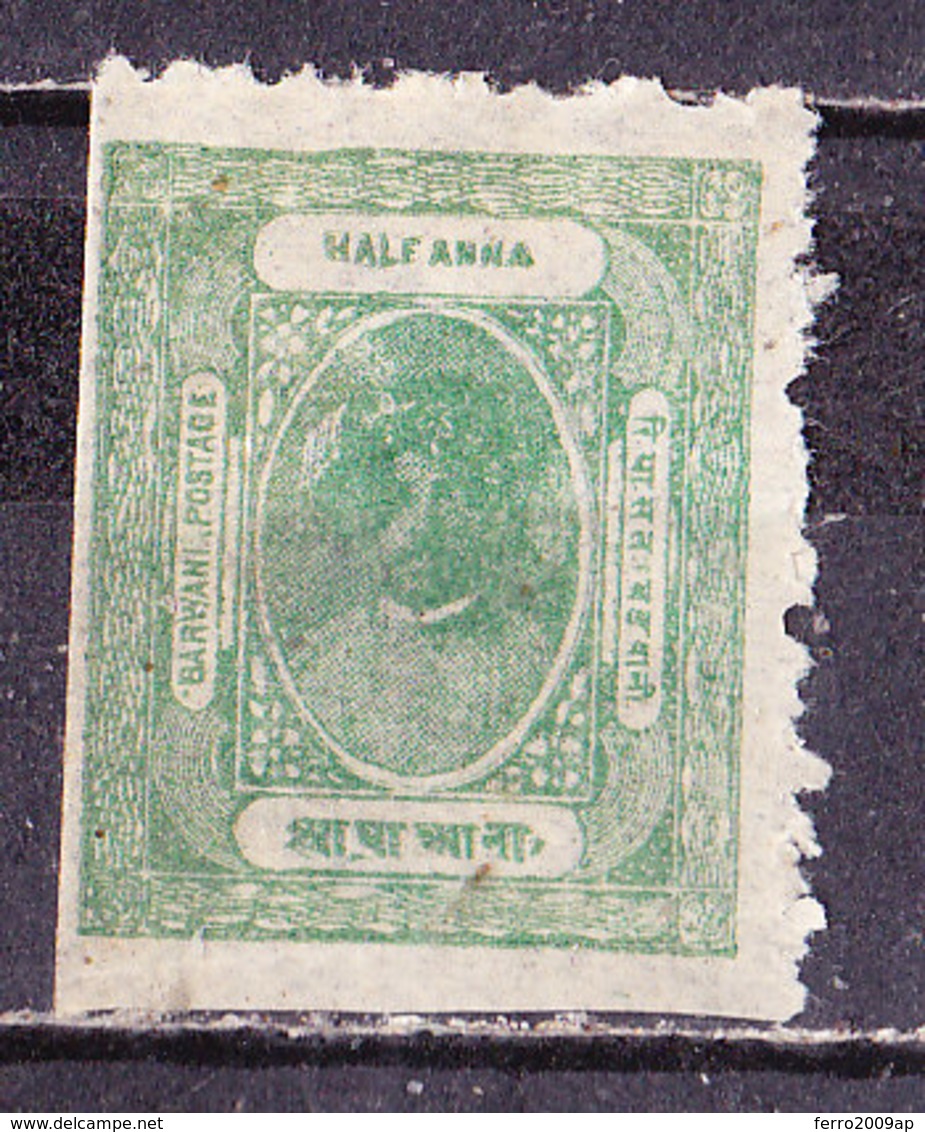 India Barwani1921  1/2 A- Vert-jauneNuovo MLH - Barwani