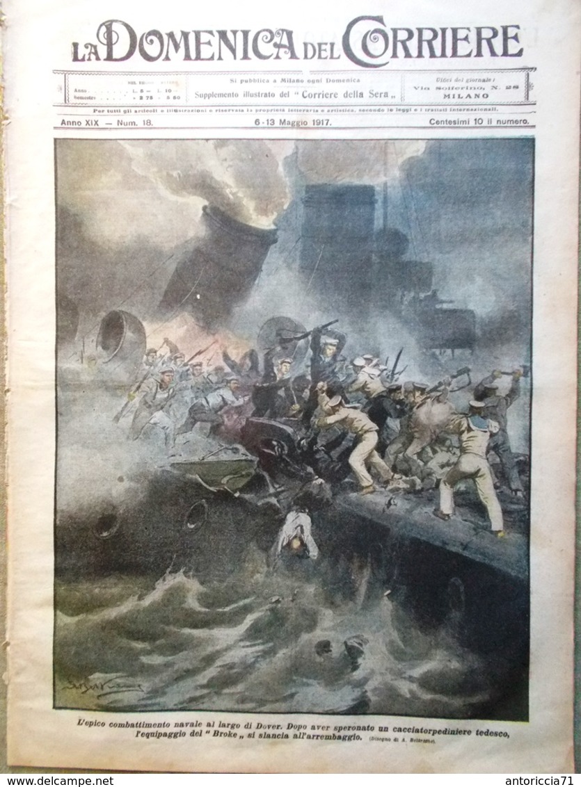 La Domenica Del Corriere 6 Maggio 1917 WW1 Douglas Haig Società Segrete Lanfranc - Oorlog 1914-18