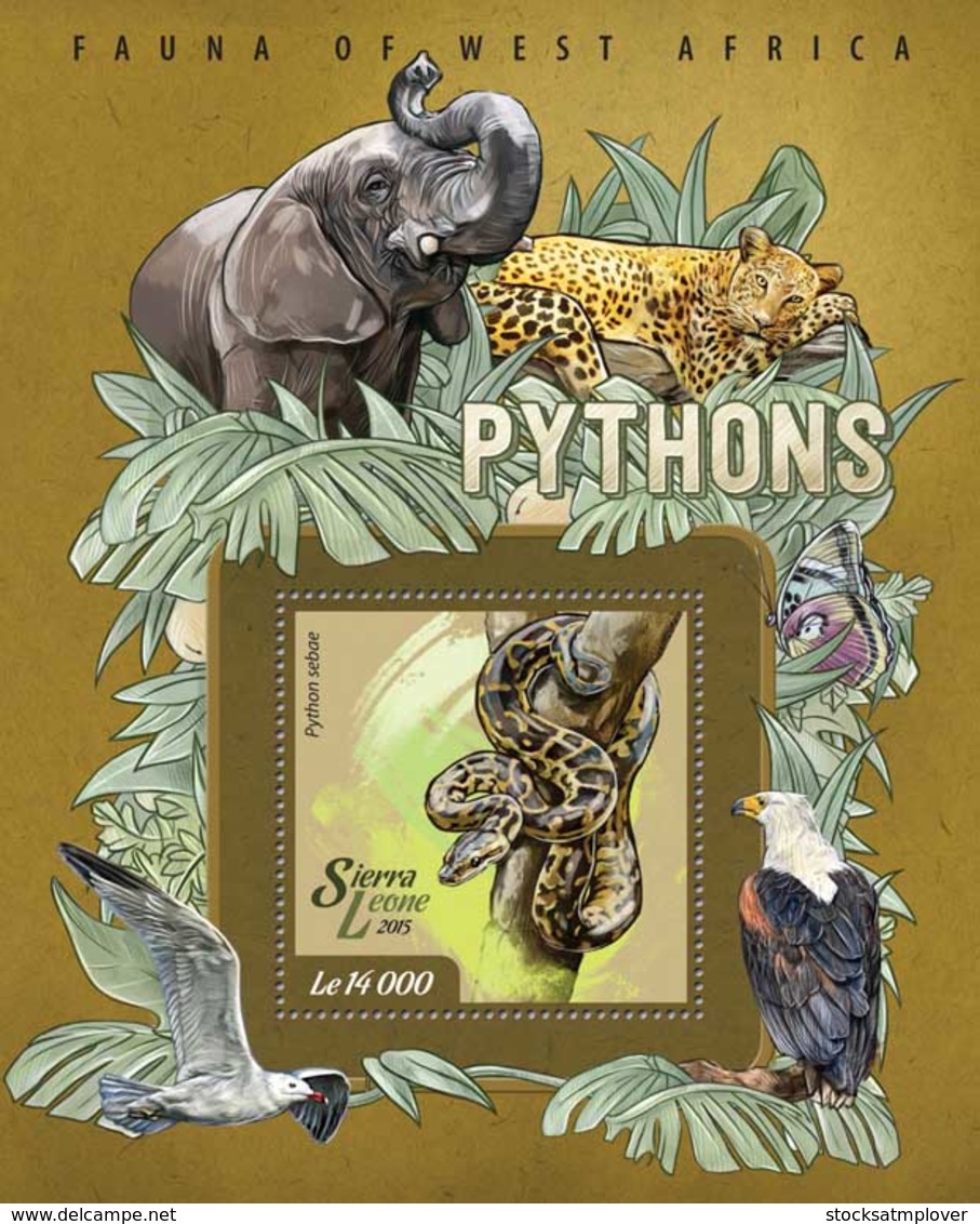 Sierra Leone 2015 Fauna  Pythons  ,snakes - Sierra Leone (1961-...)