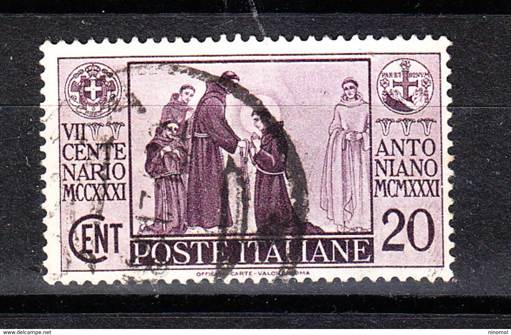 Italia   -  1931. Centenario Antoniano. 20 C. Viaggiato - Usati