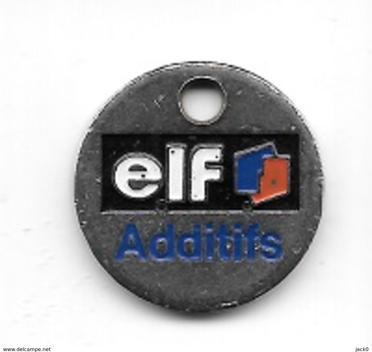 Jeton De Caddie Argenté  Marque  Carburant  ELF  Additifs  Verso  ADDITIFS, DEGRAISSANTS, BIOCIDES - Einkaufswagen-Chips (EKW)