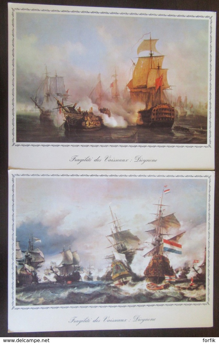 2 Publicités Pharmaceutiques Dicynone - Fragilité Des Vaisseaux - Le Redoutable (Trafalgar) Et Combat Du Texel - Advertising