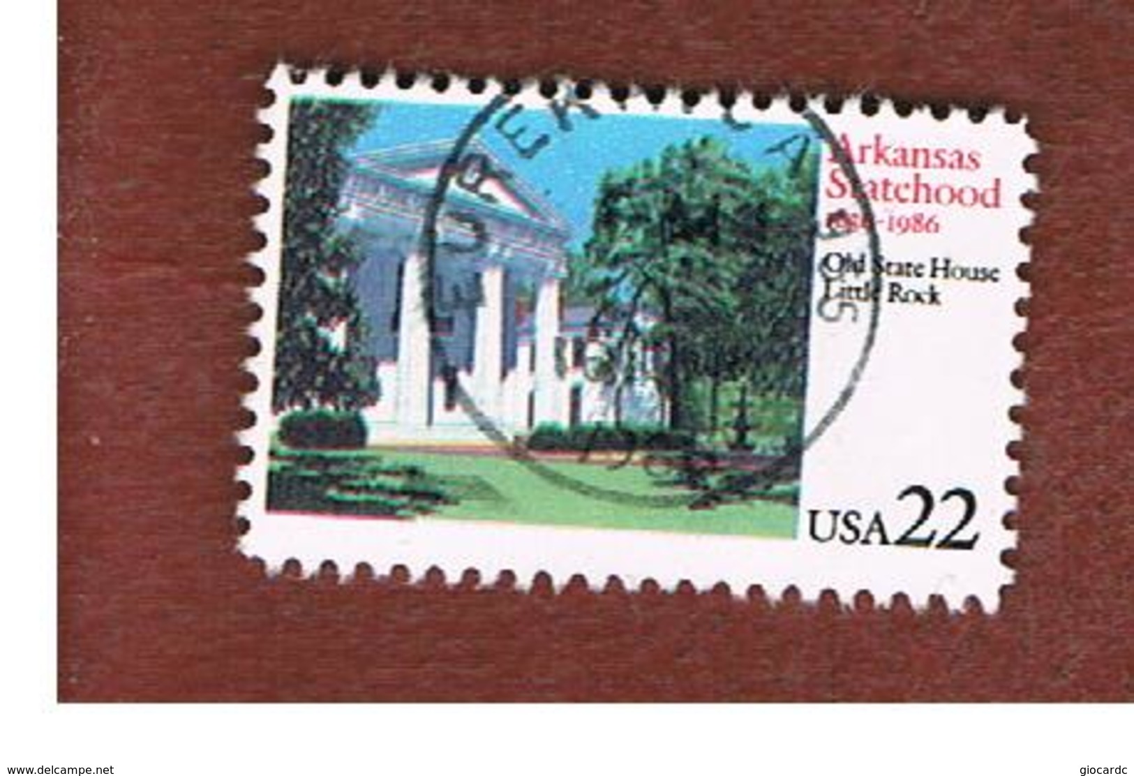 STATI UNITI (U.S.A.) - SG 2208  - 1986  150^ ANNIVERSARY OF ARKANSAS STATEHOOD - USED - Usati