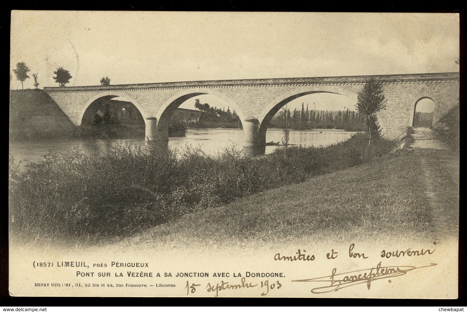 Carte Précurseur - Limeuil - Le Pont Sur La Vézère à Sa Jonction Avec La Dordogne - Other & Unclassified