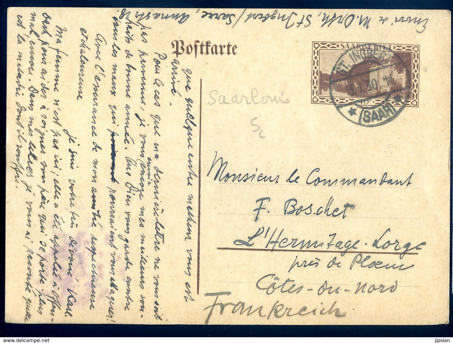 Cpa Allemagne Saarlouis Sarre Entier Postal   ACH9 - Kreis Saarlouis