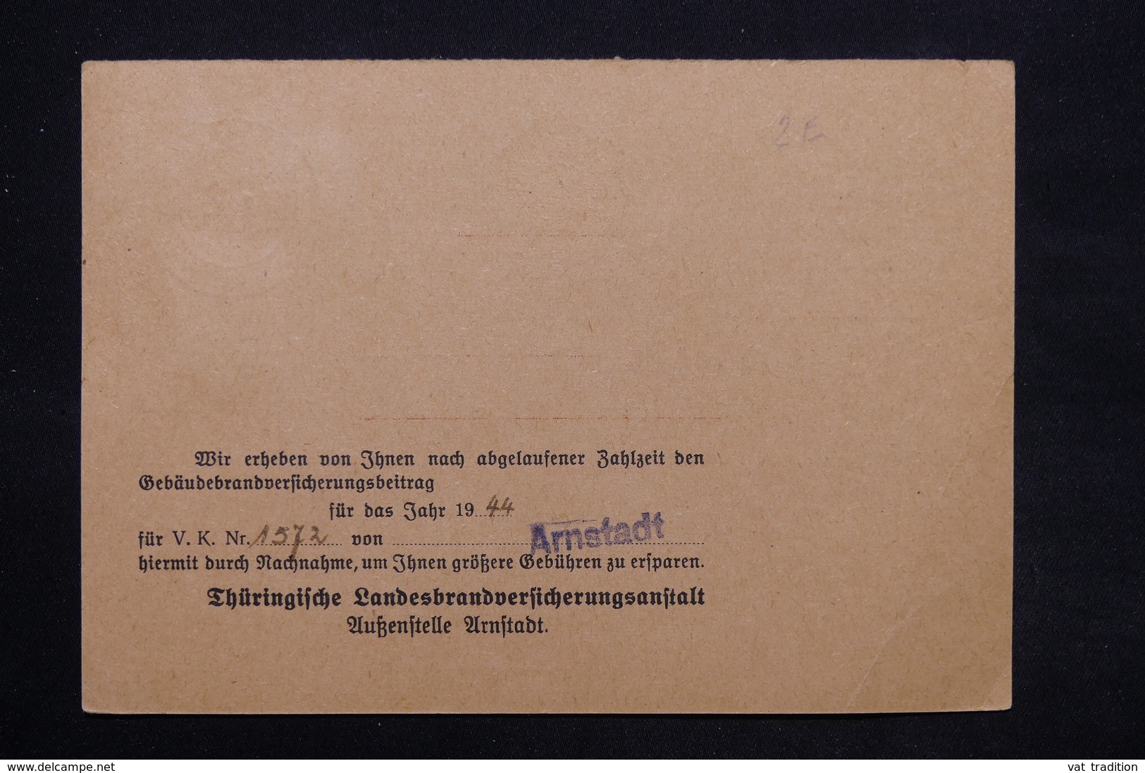 ALLEMAGNE - Carte Contre Remboursement De Arnstadt En 1944 , Affranchissement Plaisant - L 25220 - Lettres & Documents