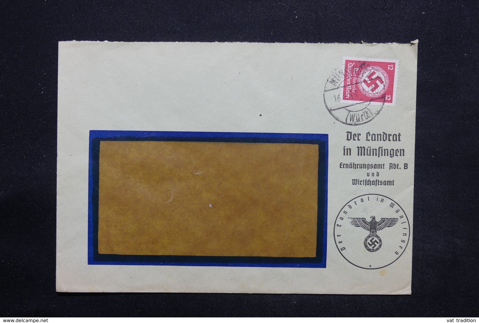 ALLEMAGNE - Enveloppe Commerciale De Münfingen En 1943 , Affranchissement Plaisant - L 25229 - Service