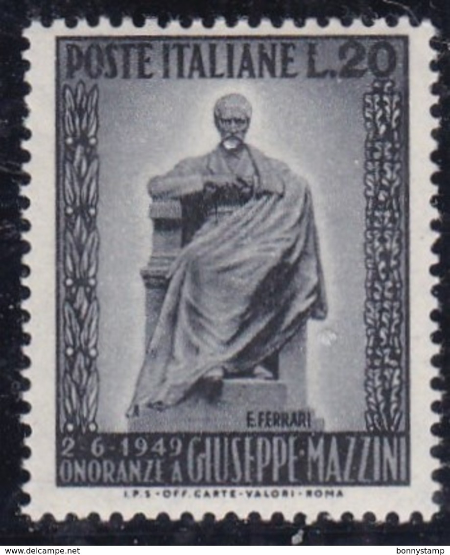 Repubblica Italiana, 1949 - 20 Lire Giuseppe Mazzini - Nr.604 MNH** - 1946-60: Ungebraucht