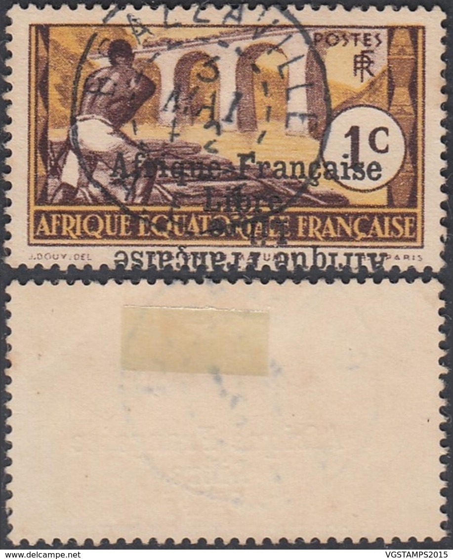 AEF - 1941 Timbre Yv156 Oblitéré Double Surcharge Dont 1 Renversée (7G29710) DC2429 - Gebraucht