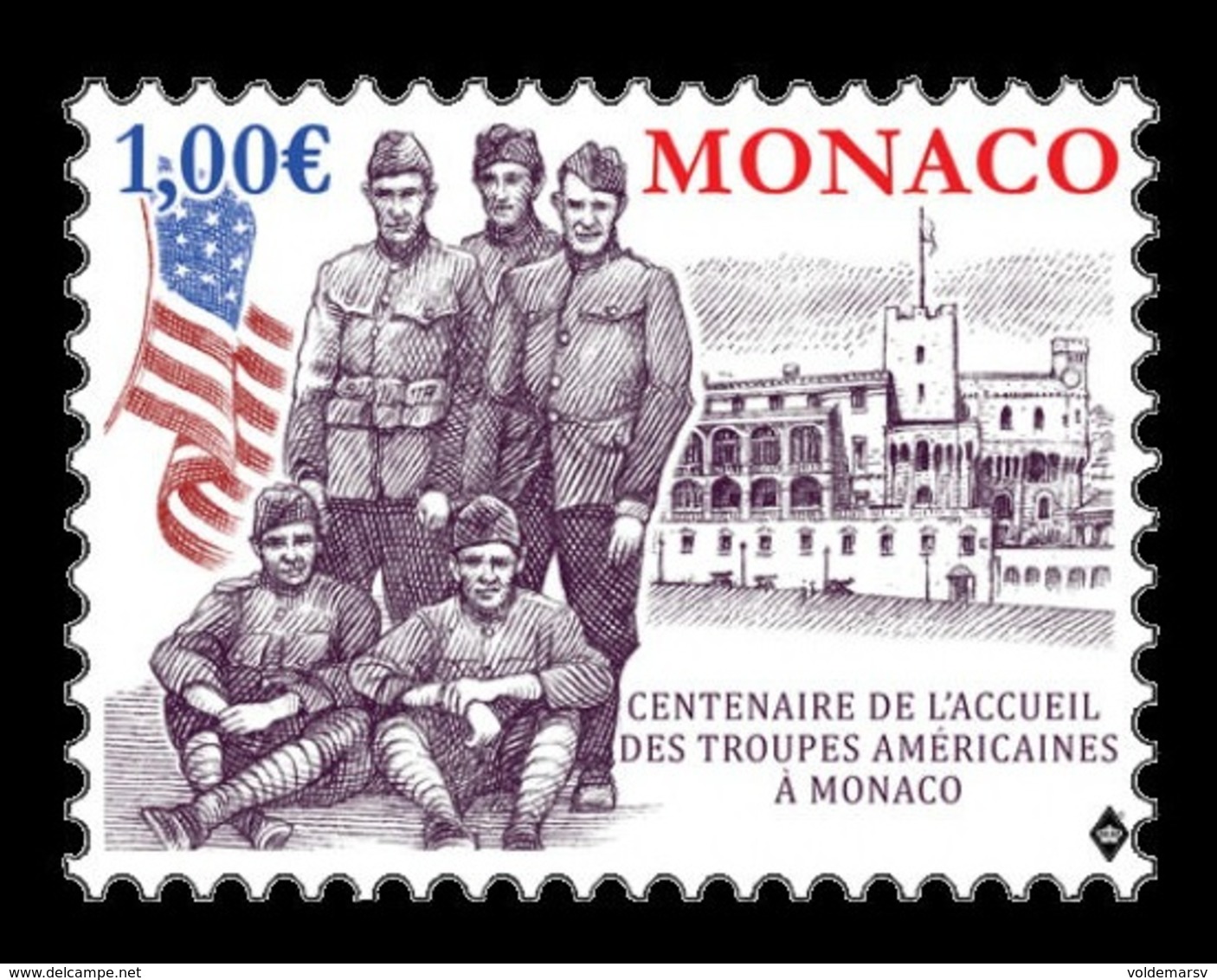 Monaco 2019 Mih. 3438 World War I. US Troops' Convalescene In Monaco MNH ** - Neufs