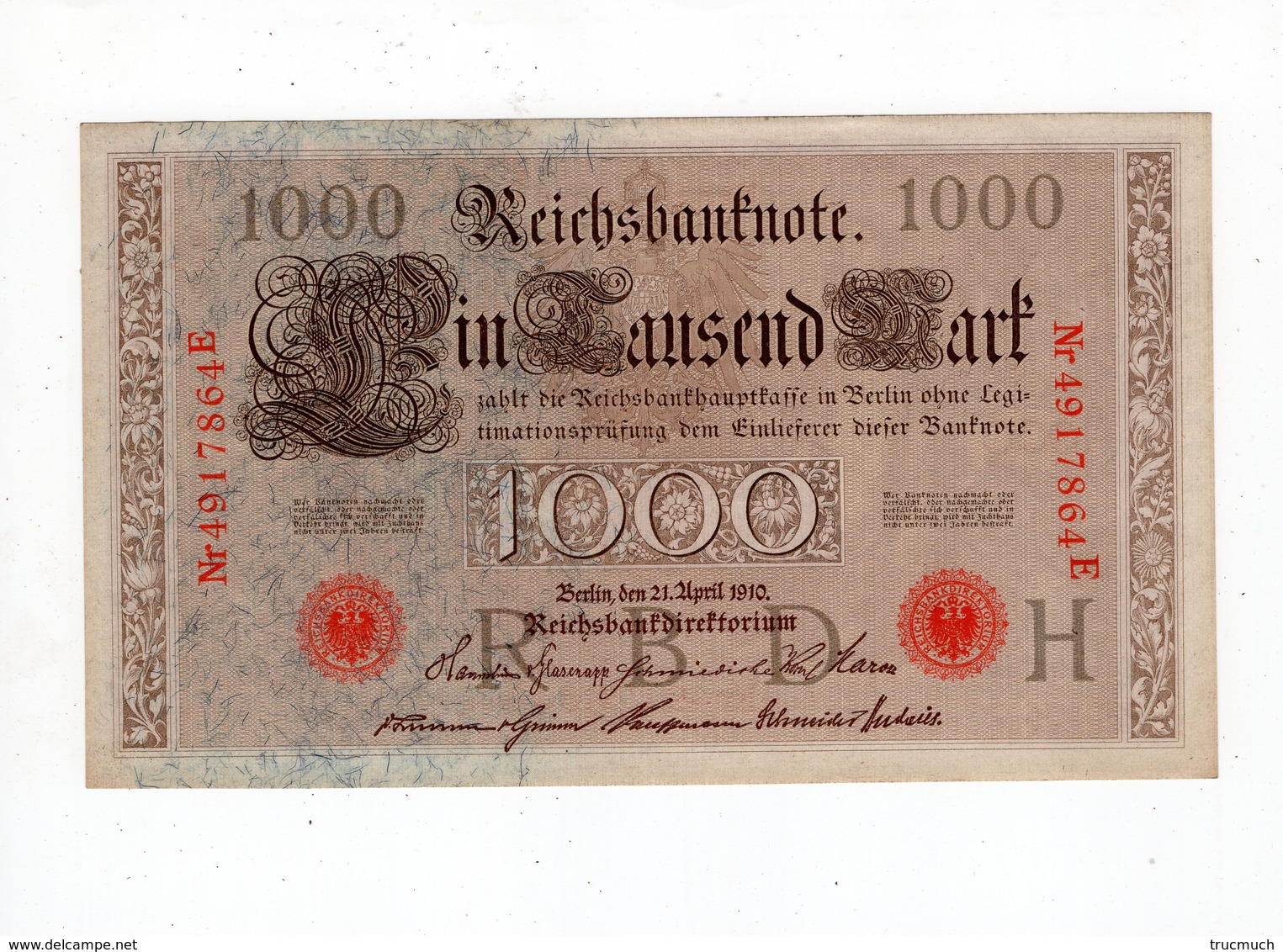 8 - Allemagne - 1000 Mark - 21.04.1910 - H - 1000 Mark