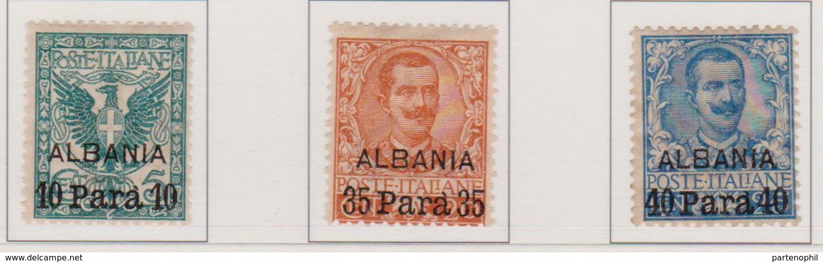 Albania - Levante 1902 - F.lli D'Italia Soprastampati N. 1-3 MH - Albania