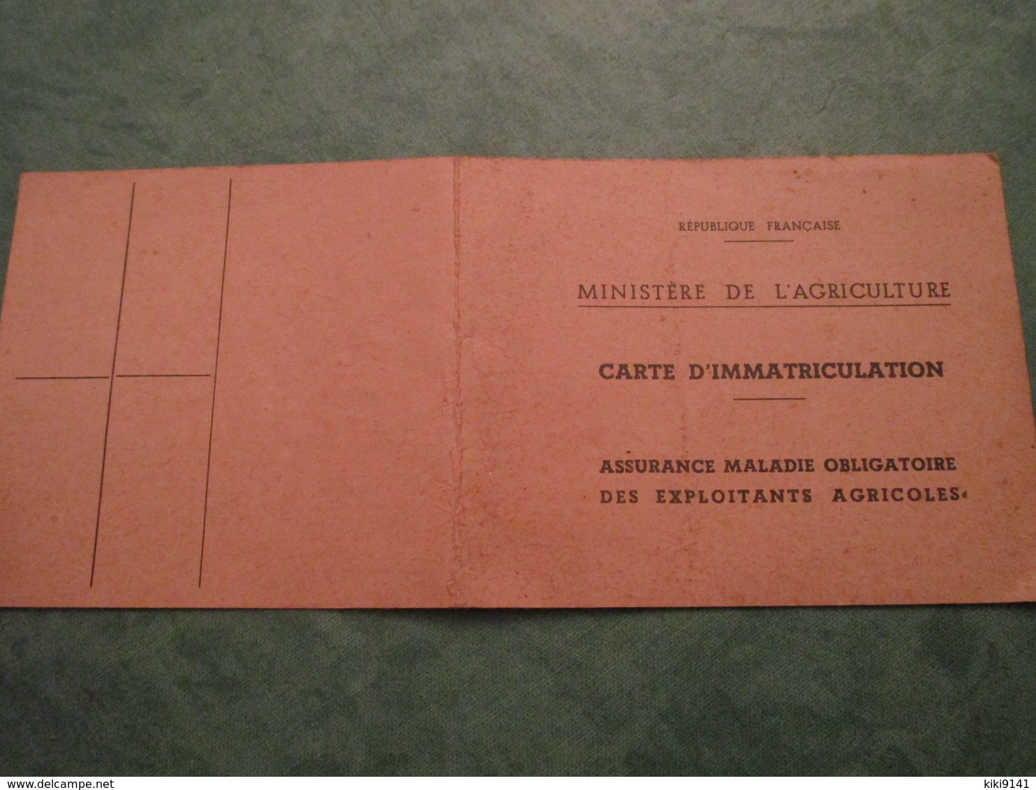 Carte D'Immatriculation - Assurance Maladie Obligatoire Des Exploitants Agricoles - Autres & Non Classés