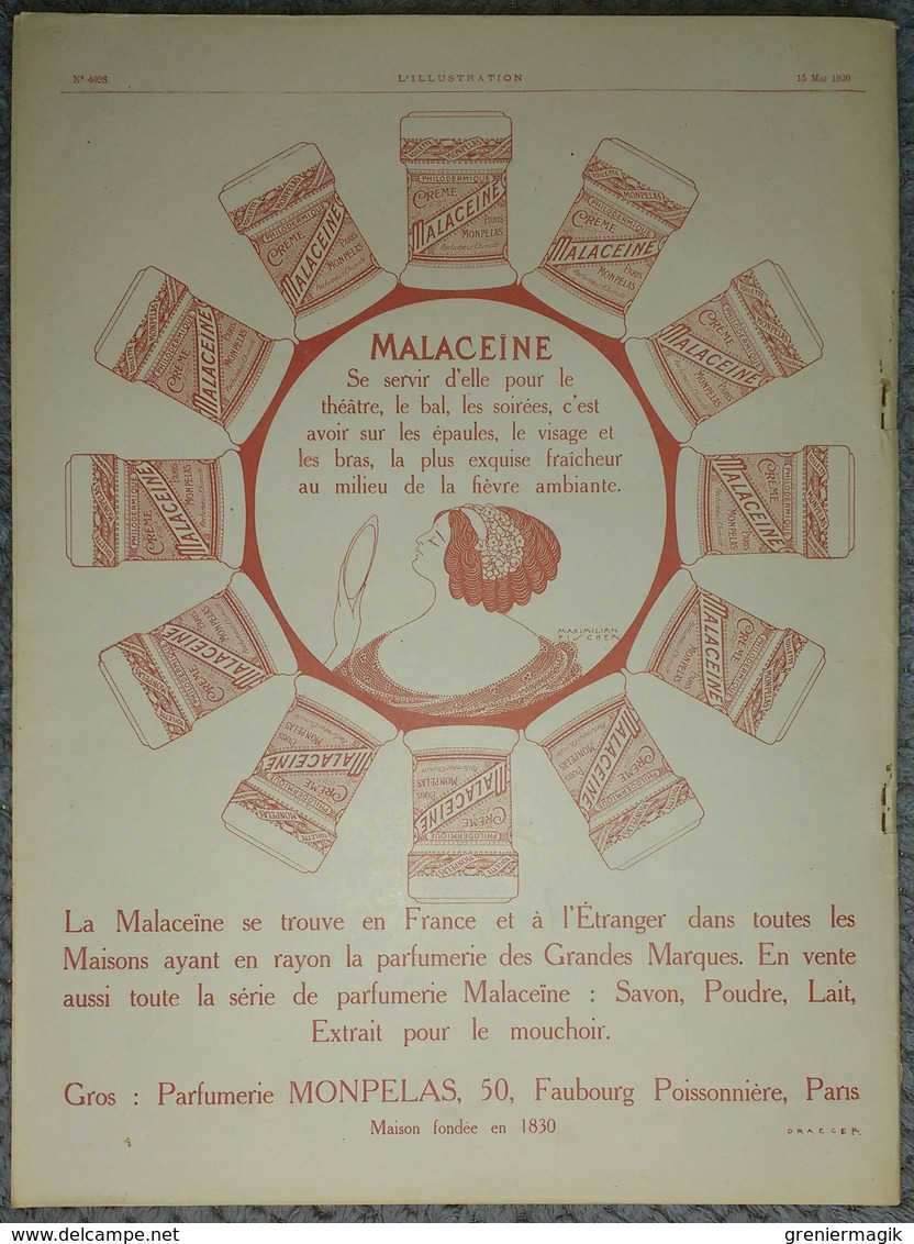 L'Illustration 4028 15 mai 1920 Jeanne d'Arc Orléans/Maroc Casablanca/André Tardieu/Cheminots/Cappiello/Georges Conrad