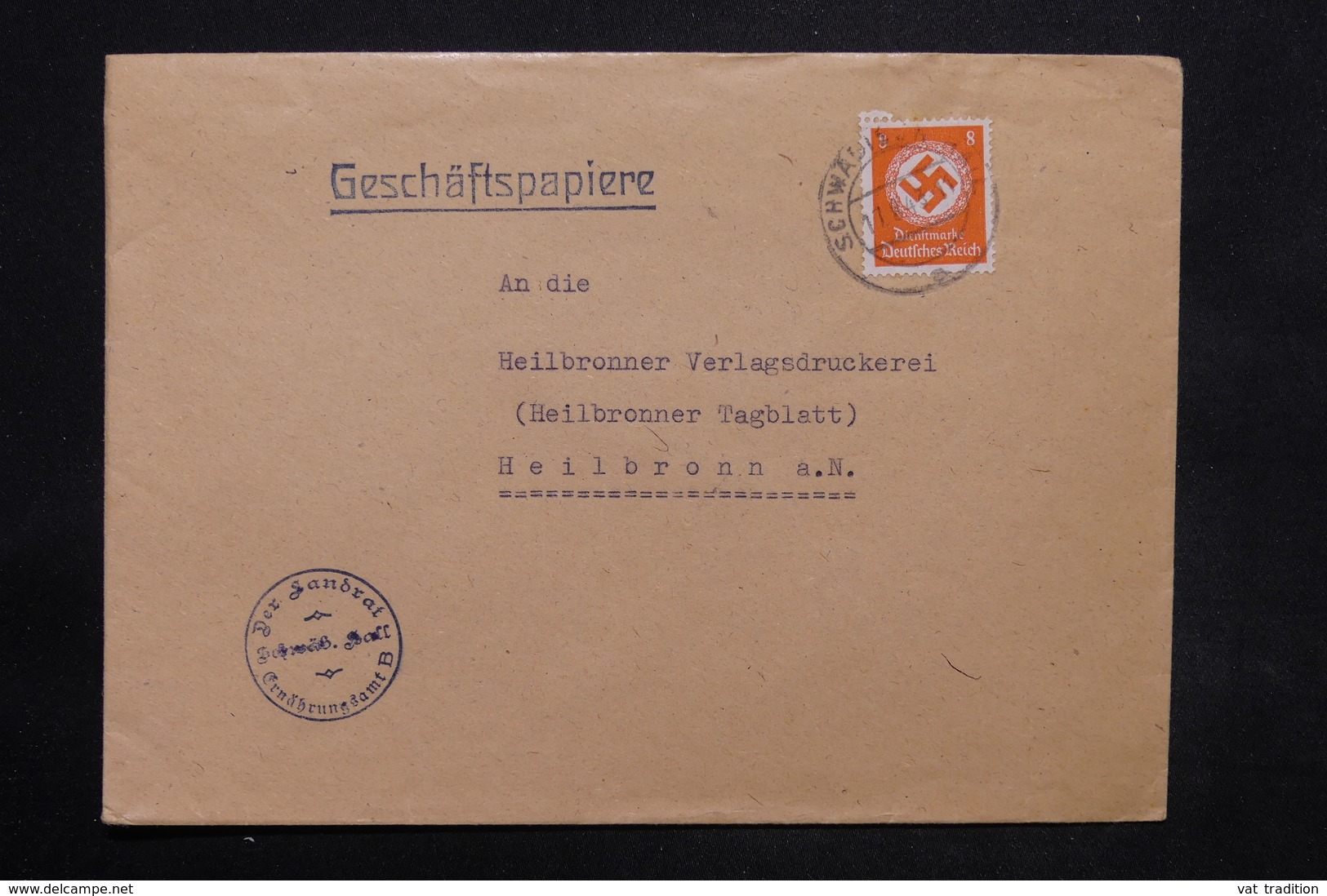 ALLEMAGNE - Enveloppe Commerciale Pour Heilbronn En 1943 , à Voir - L 25254 - Service