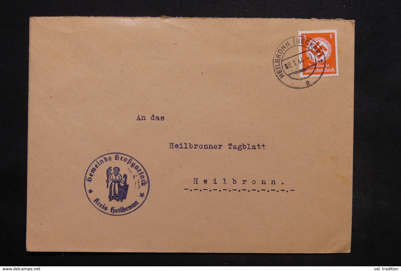 ALLEMAGNE - Enveloppe Commerciale Pour Heilbronn En 1944 , à Voir - L 25256 - Service