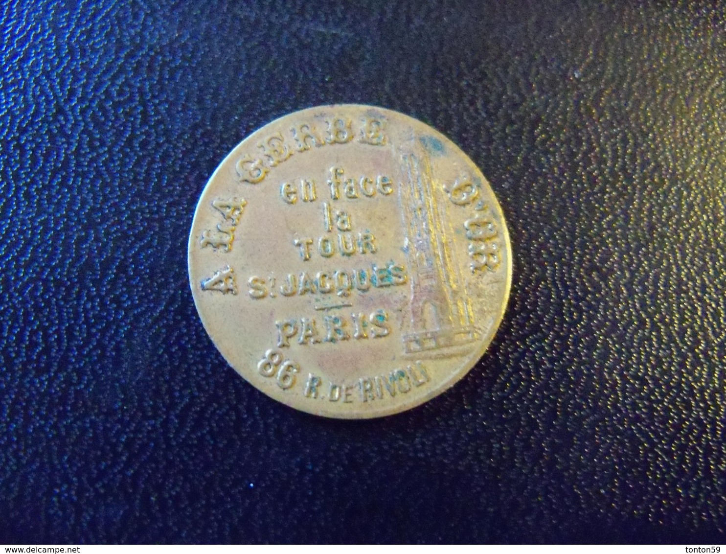 Ancienne Médaille Publicitaire "A La Gerbe D'or 86 Rue De Rivoli Paris" Orfévrerie Bijouterie Joailleries Bronzes 1797 - Professionnels / De Société