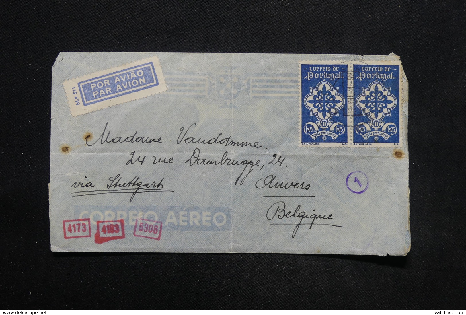 PORTUGAL - Enveloppe De Lisbonne Pour La Belgique En 1941 Avec Contrôle Postal Allemand - L 25262 - Lettres & Documents