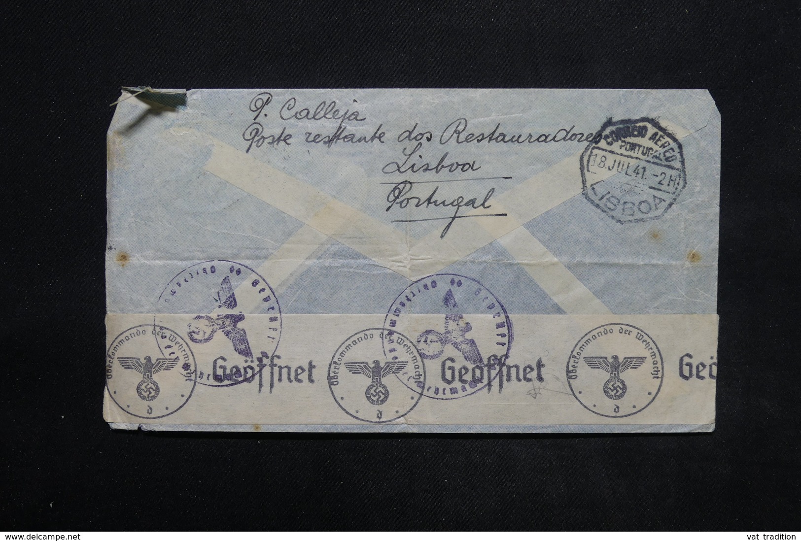PORTUGAL - Enveloppe De Lisbonne Pour La Belgique En 1941 Avec Contrôle Postal Allemand - L 25262 - Lettres & Documents