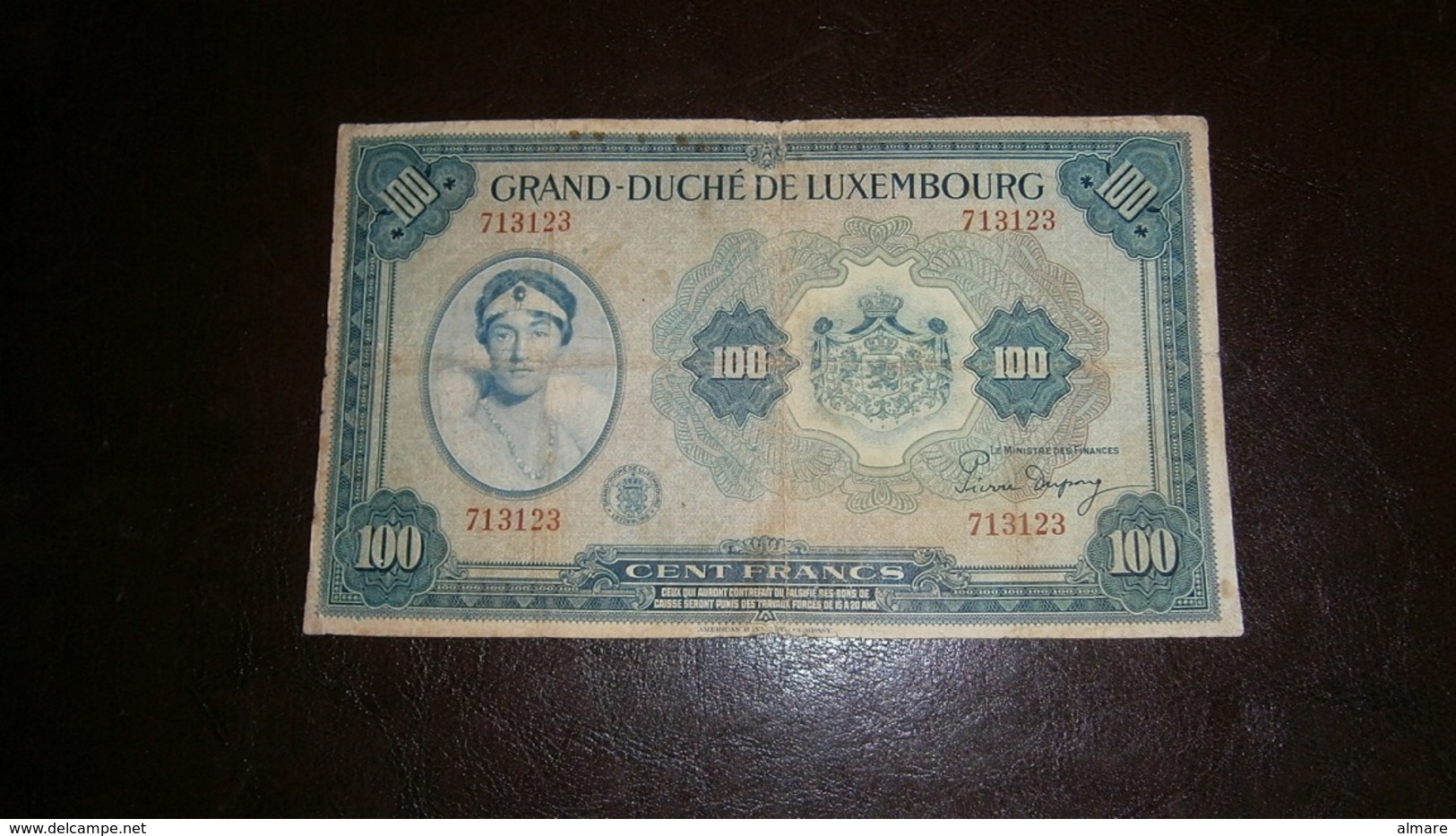 LUXEMBOURG 100 FRANCS 1944 - Luxembourg