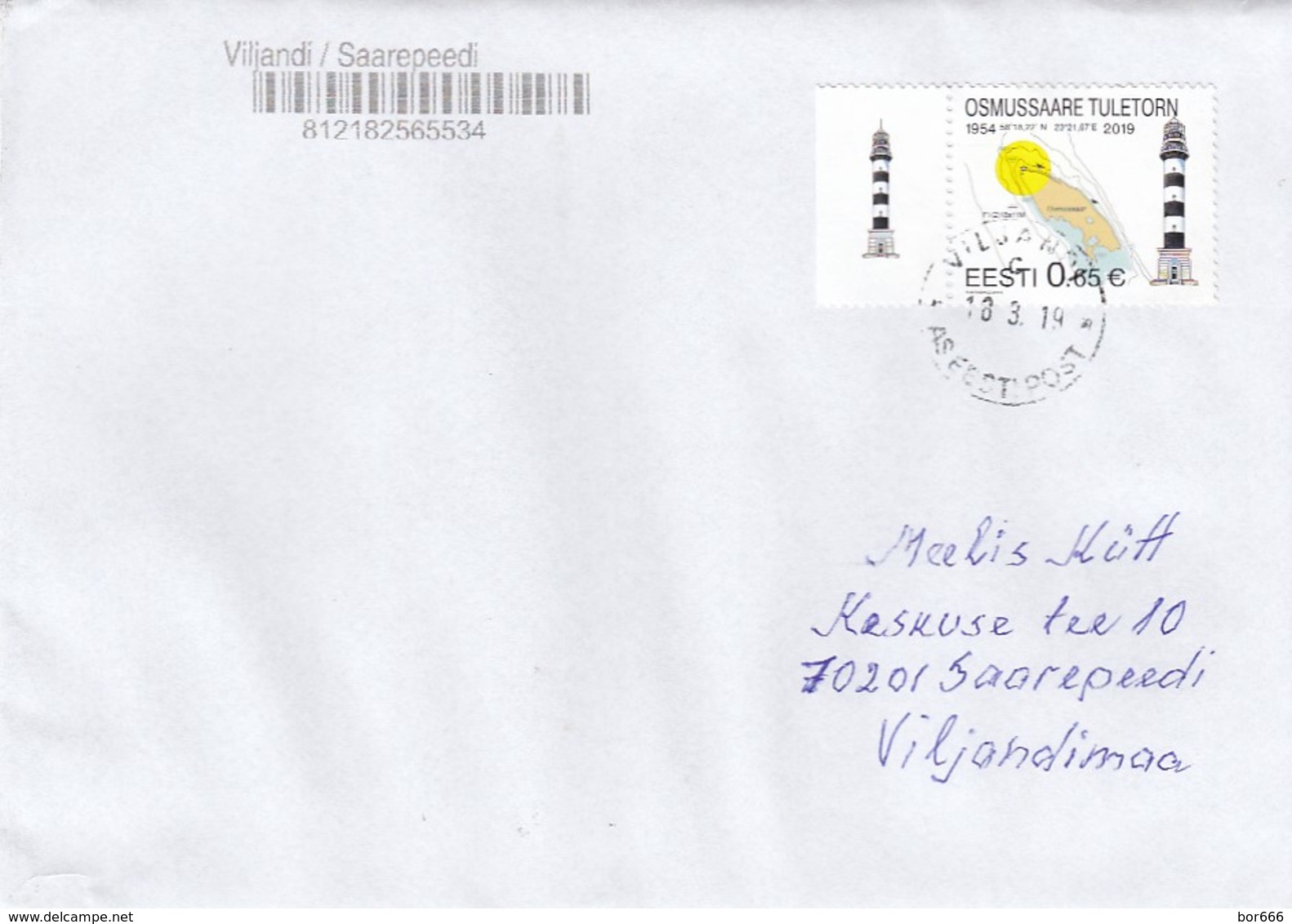 GOOD ESTONIA Postal Cover 2019 - Good Stamped: Osmussaare Lighthouse - Estonia