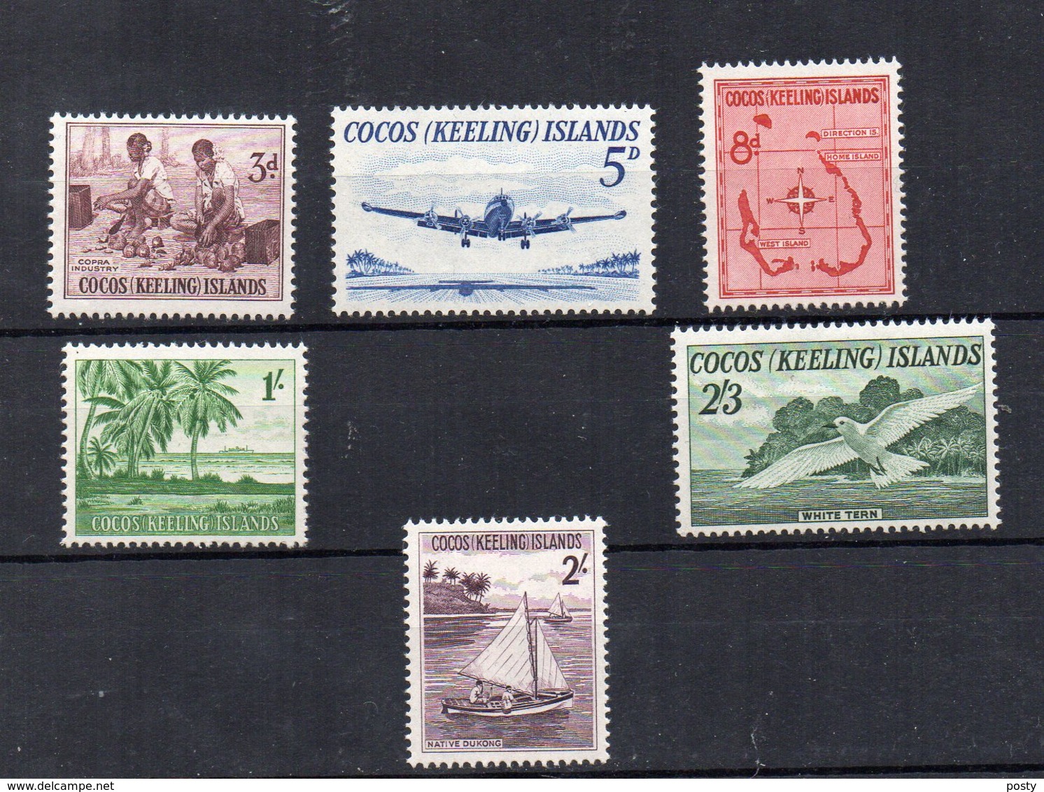 AUSTRALIE - AUSTRALIA - COCOS ISLANDS - KEELING - 1963 - SERIE COURANTE - DEFINITIVE ISSUES - - Cocos (Keeling) Islands