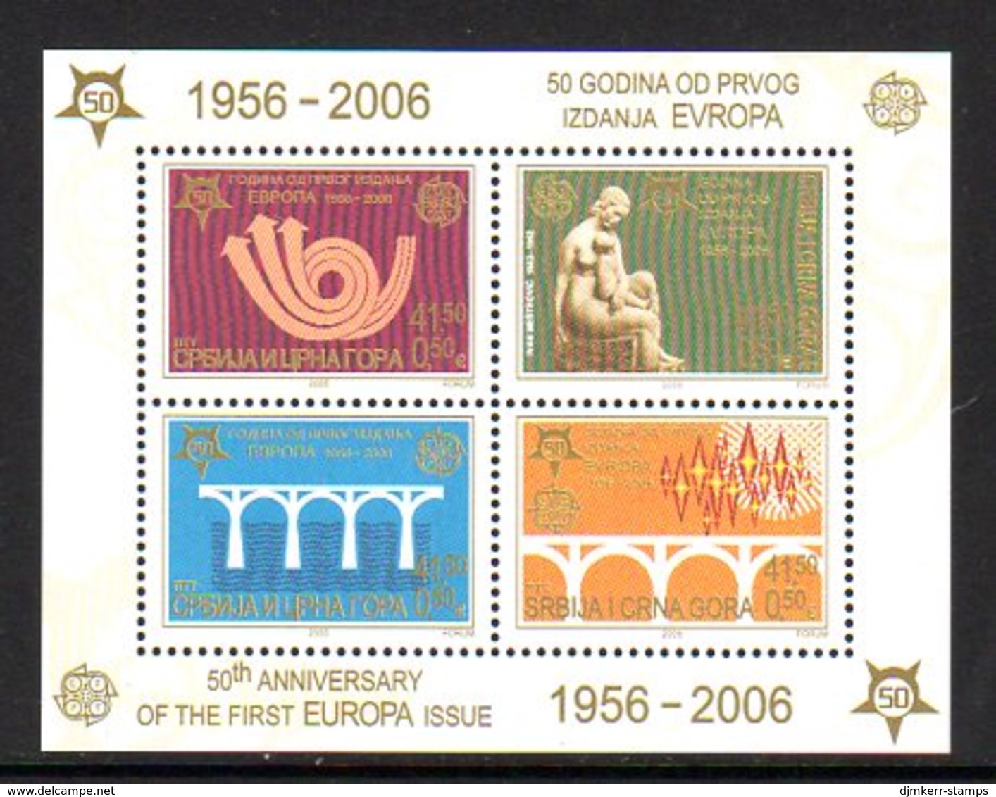 SERBIA & MONTENEGRO 2005 50th Anniversary Of Europa Stamps Blocks (2) MNH/**.  Michel Block 59-60 - Blocs-feuillets