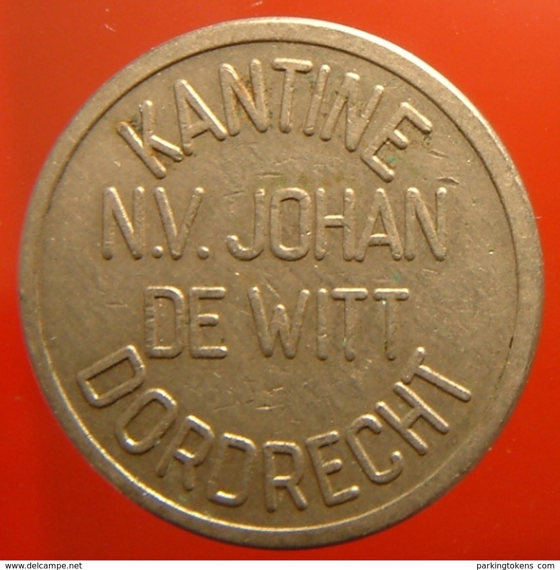 KB229-1 - N.V. JOHAN DE WIT KANTINE DORDRECHT - Dordrecht - WM 22.5mm - Koffie Machine Penning - Coffee Machine Token - Firma's