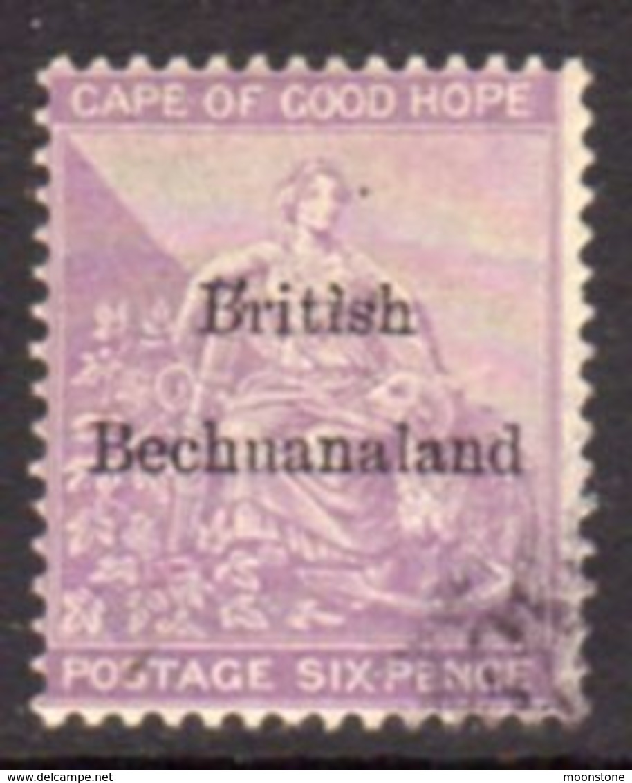 Bechuanaland 1884 6d Red-purple Overprint On Cape Of Good Hope, Wmk. Anchor, Used, SG 7 (BA2) - 1885-1895 Kronenkolonie