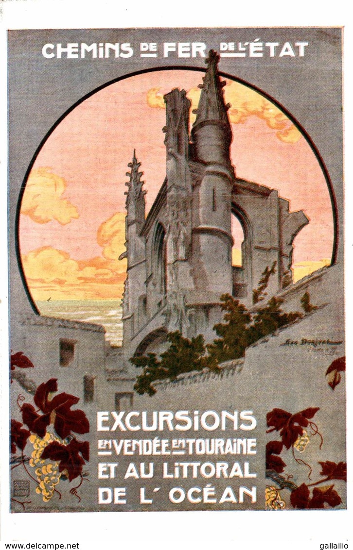 CHEMINS DE FER DE L'ETAT EXCURSIONS EN VENDEE ET TOURAINE - Autres & Non Classés