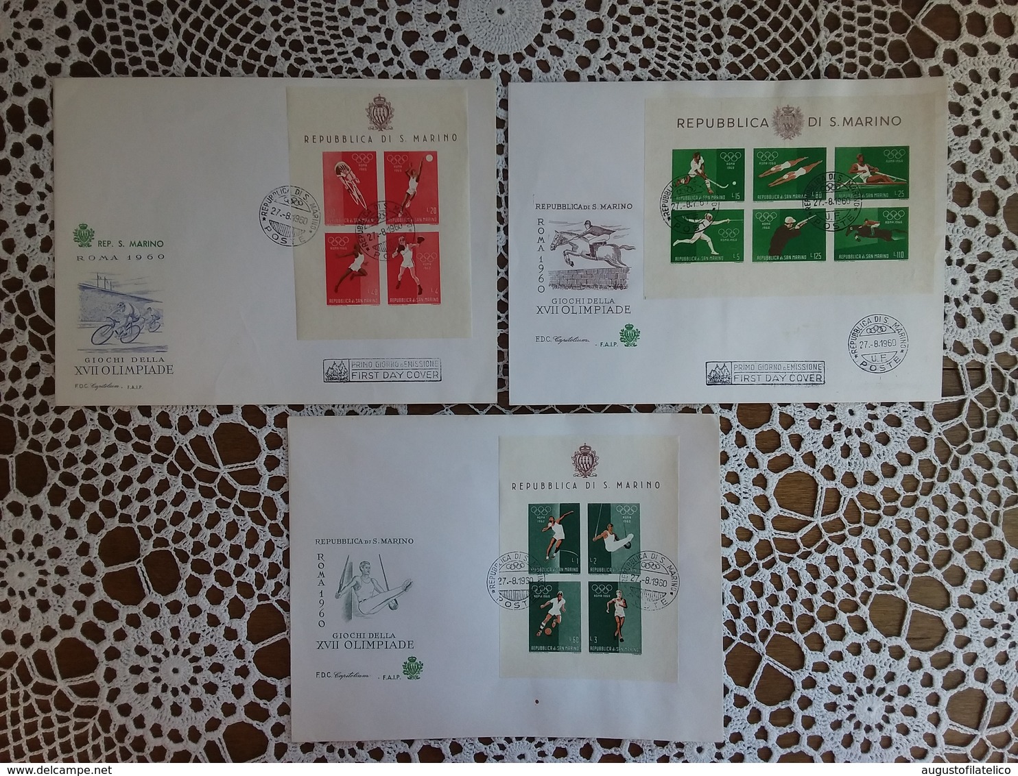 SAN MARINO - 3 BF Olimpiadi Roma 1960 + Spese Postali - FDC