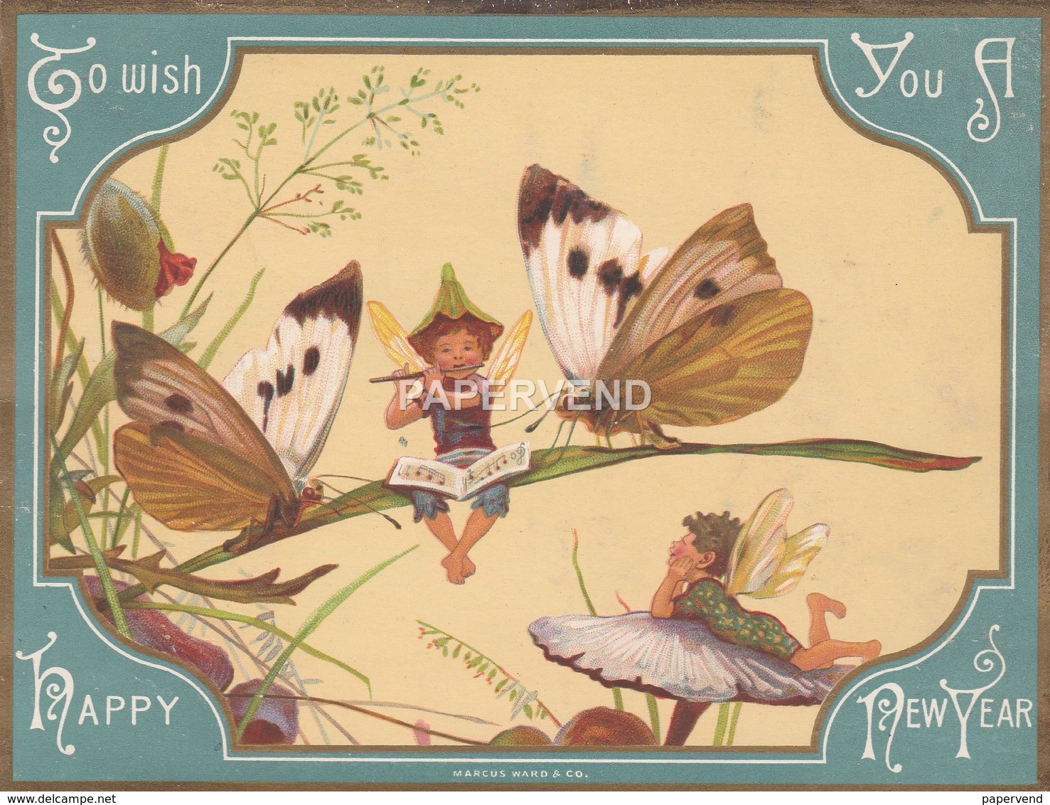 New Year Card Fairy Serenading With Butterflies Egc327 - Unclassified