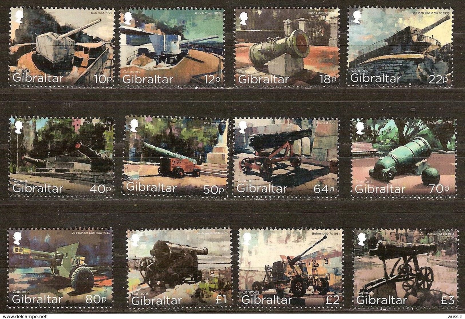 Gibraltar 2018 Micheln° 1843-1854 *** MNH Cote 25 Euro Cannons Kanonnen - Gibraltar