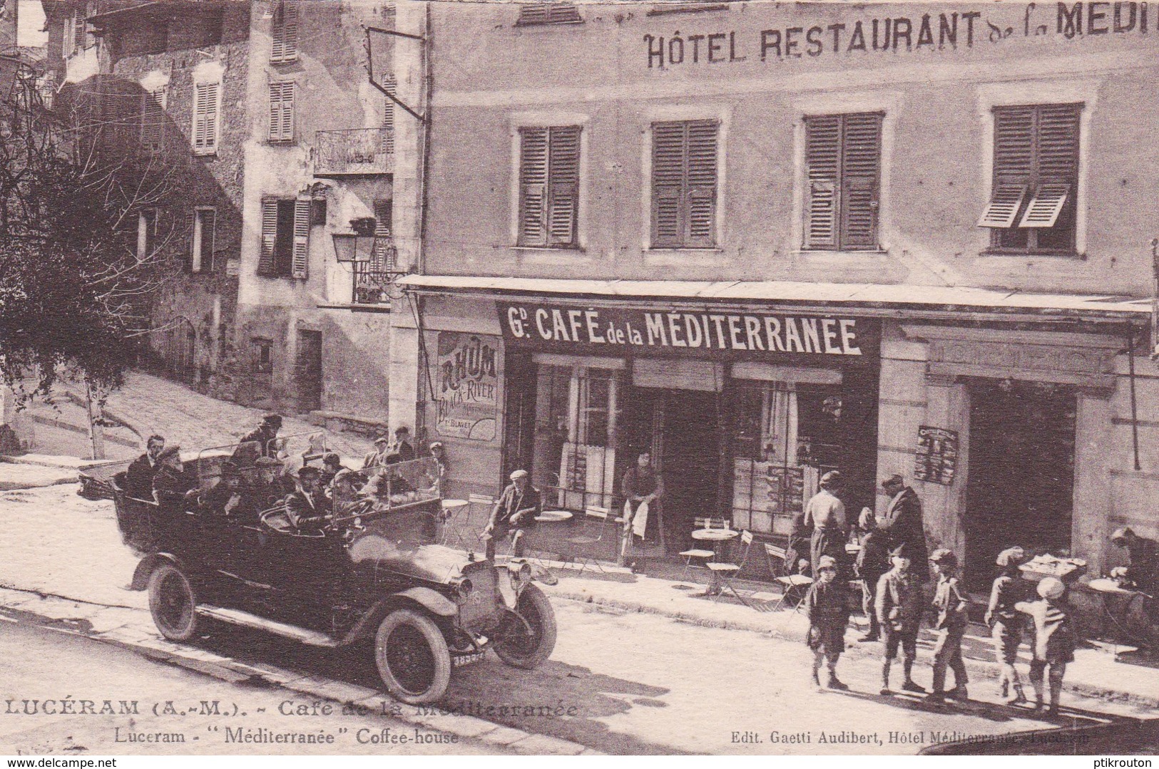 " ça Donne Soif "- Lucéram (A.M.) Café De La Méditerranée - Taxi & Carrozzelle