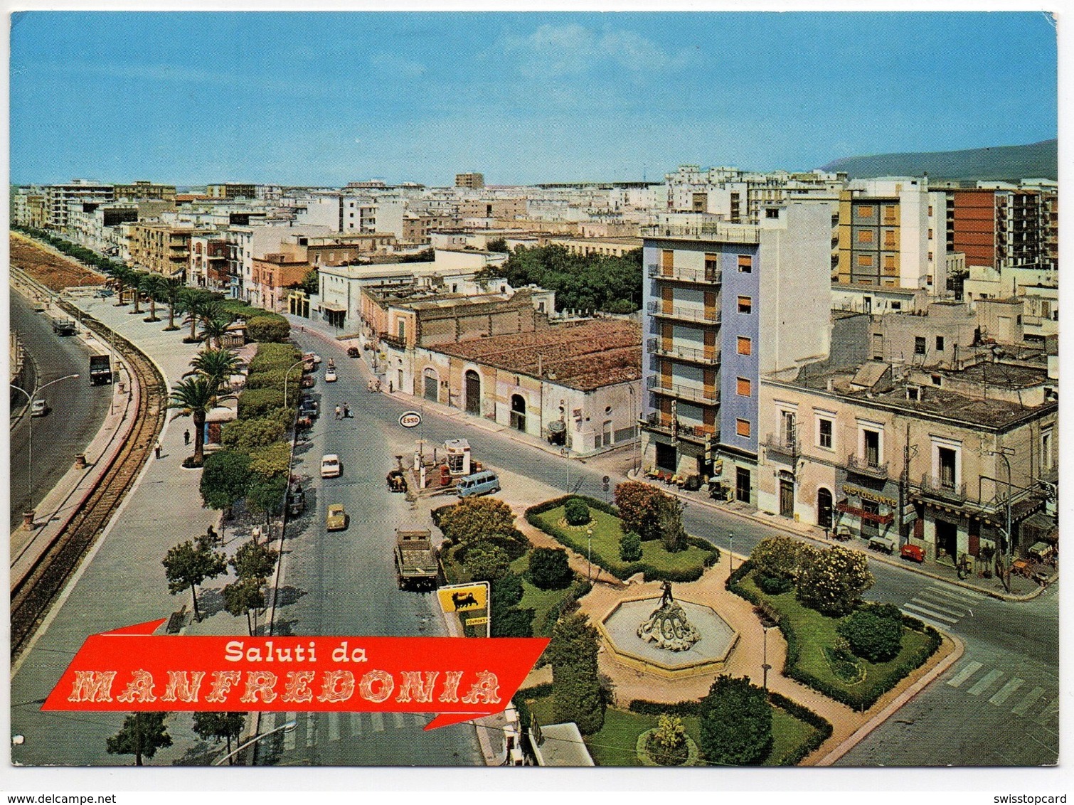 MANFREDONIA Viale Sipontino Oldtimer Auto Tankstelle Esso - Manfredonia