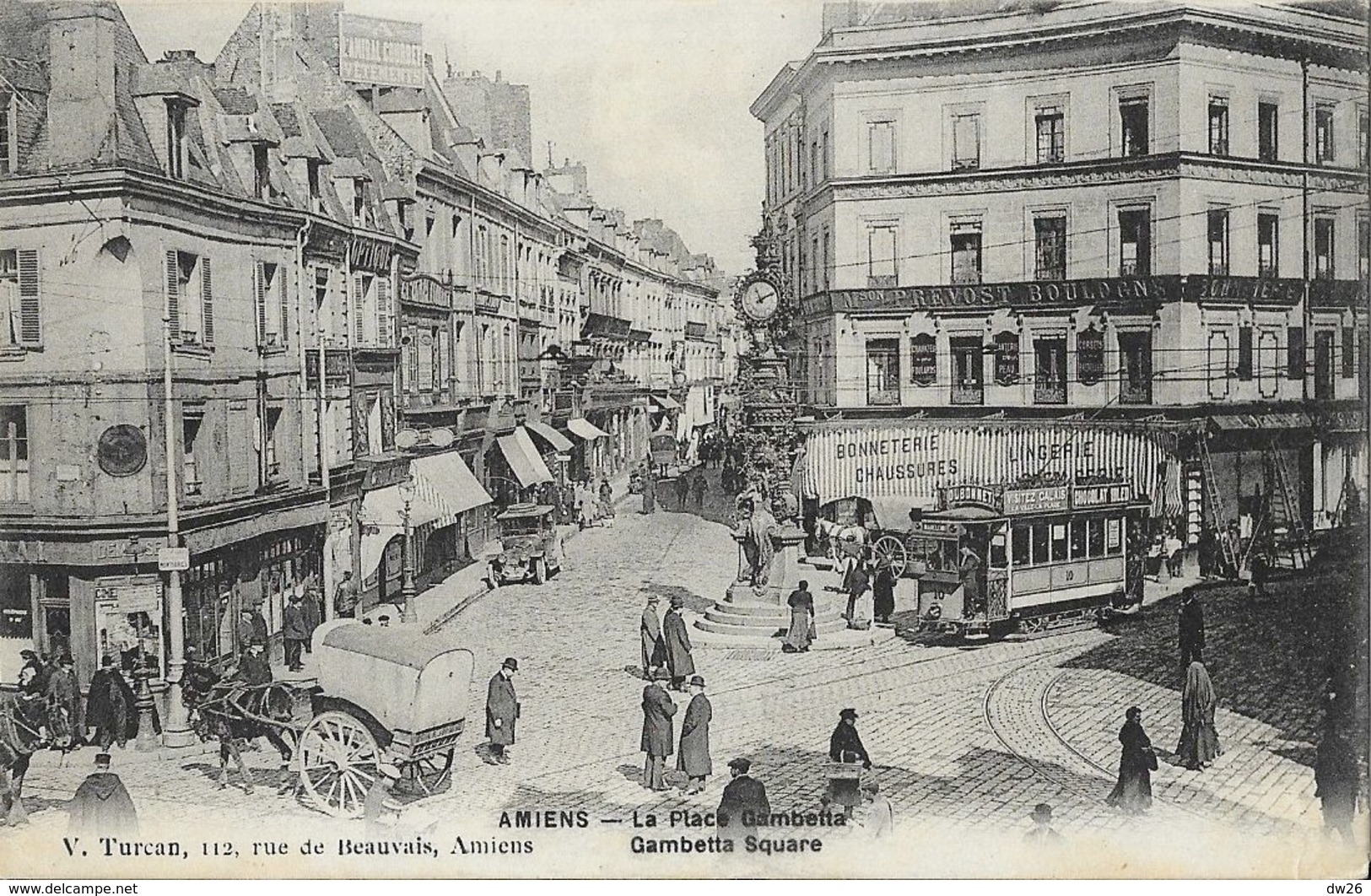 Amiens - La Place Gambetta, Square - Belle Animation (tramway) - Edition V. Turcan - Amiens