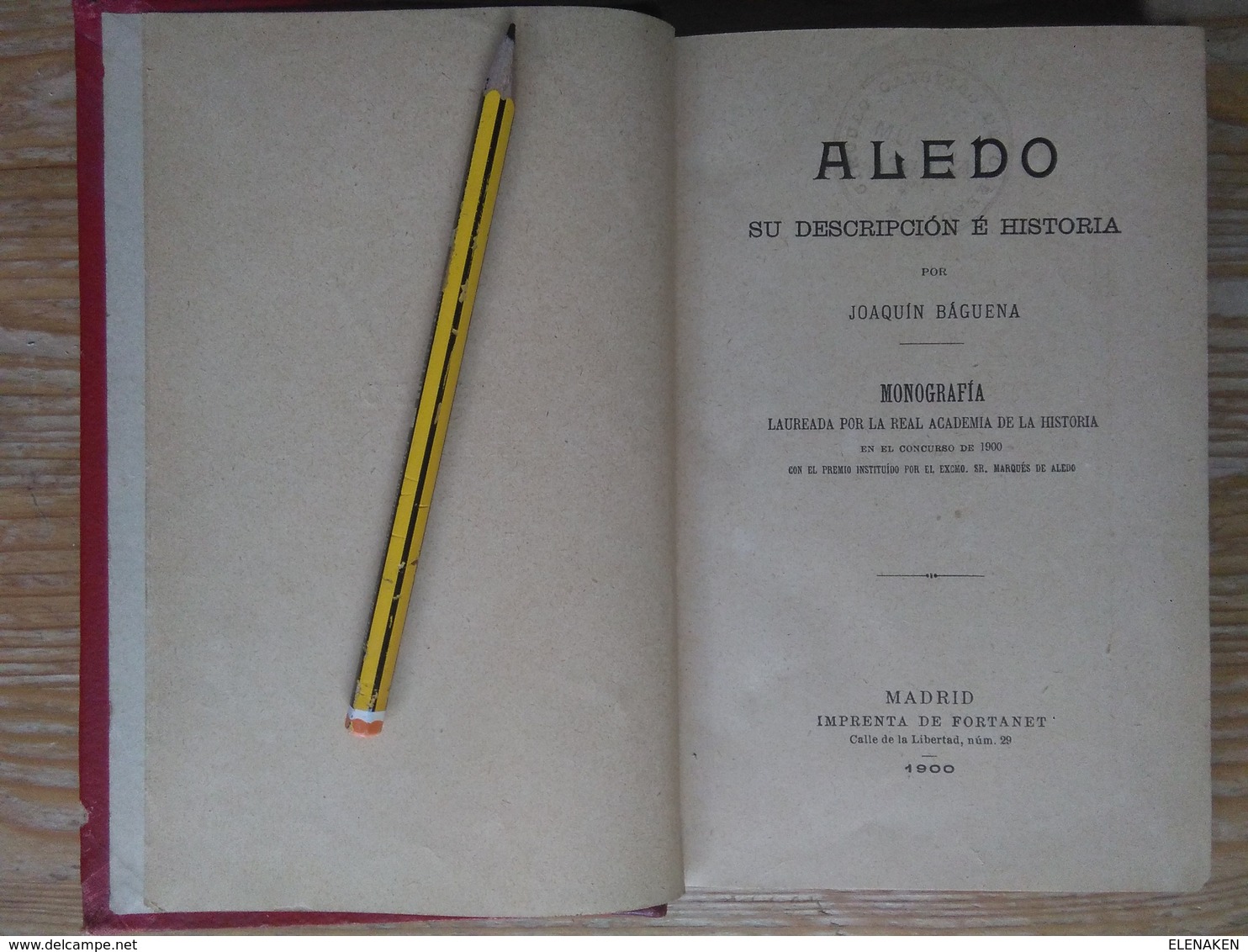 LIBRO ALEDO SU DESCRIPCIÓN E HISTORIA AÑO 1901 ORIGINAL,1ª EDICIÓN.RARO,UNICO PARA VENTA. Editorial: Madrid Año De Publi - Geschiedenis & Kunst