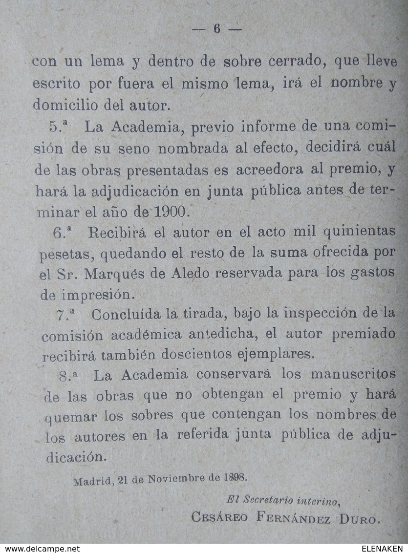 LIBRO ALEDO SU DESCRIPCIÓN E HISTORIA AÑO 1901 ORIGINAL,1ª EDICIÓN.RARO,UNICO PARA VENTA. Editorial: Madrid Año De Publi - History & Arts