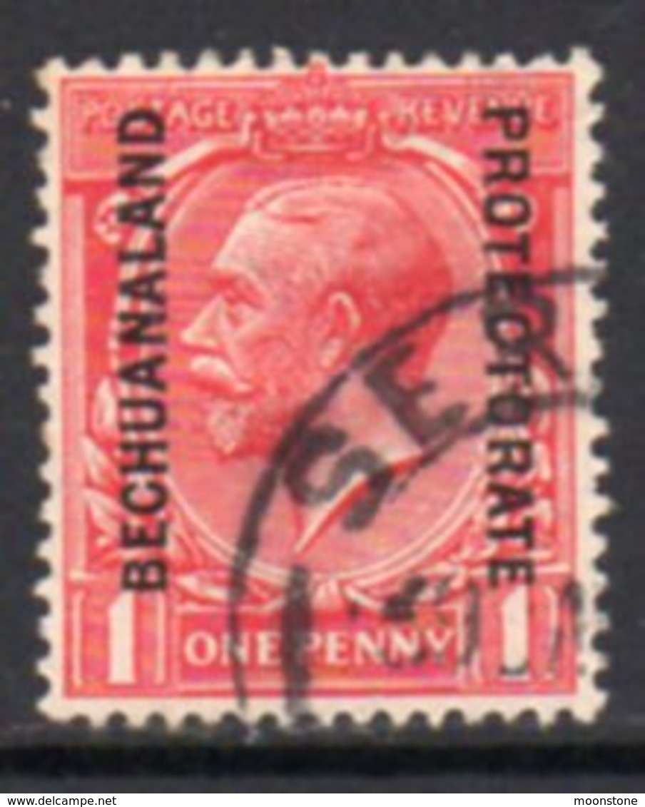 Bechuanaland Protectorate 1913-24 Overprint On 1d Scarlet GV Mackennal Head Of GB, Used, SG 74 (BA2) - 1885-1964 Bechuanaland Protectorate