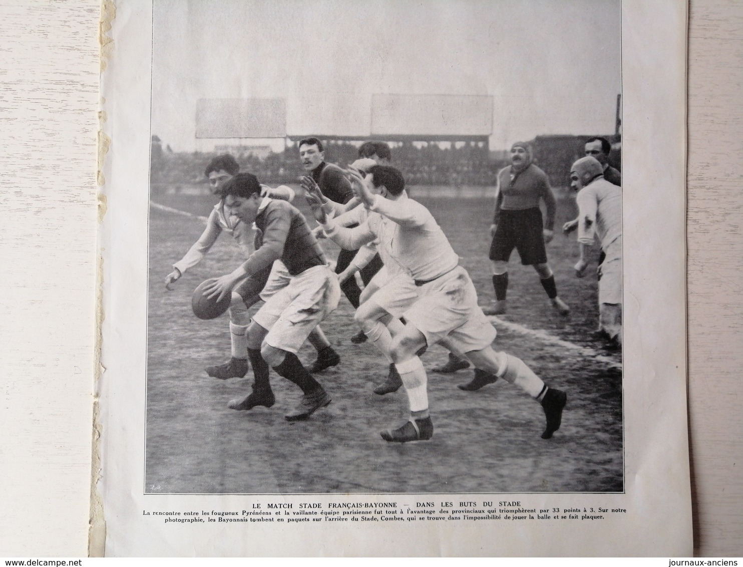 1912 RUGBY - MATCH STADE FRANÇAIS = BAYONNE - COMBES - Autres & Non Classés