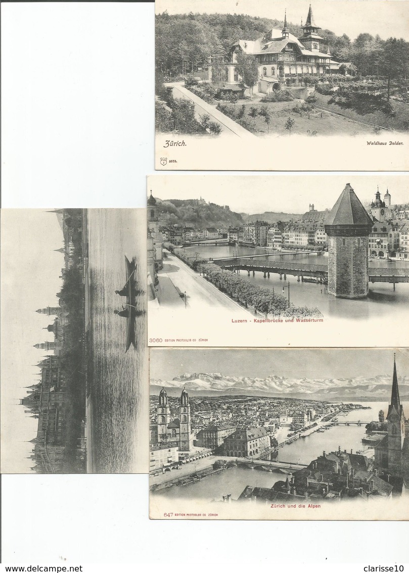 Suisse Lot De 8 CPA Zurich - 5 - 99 Postcards