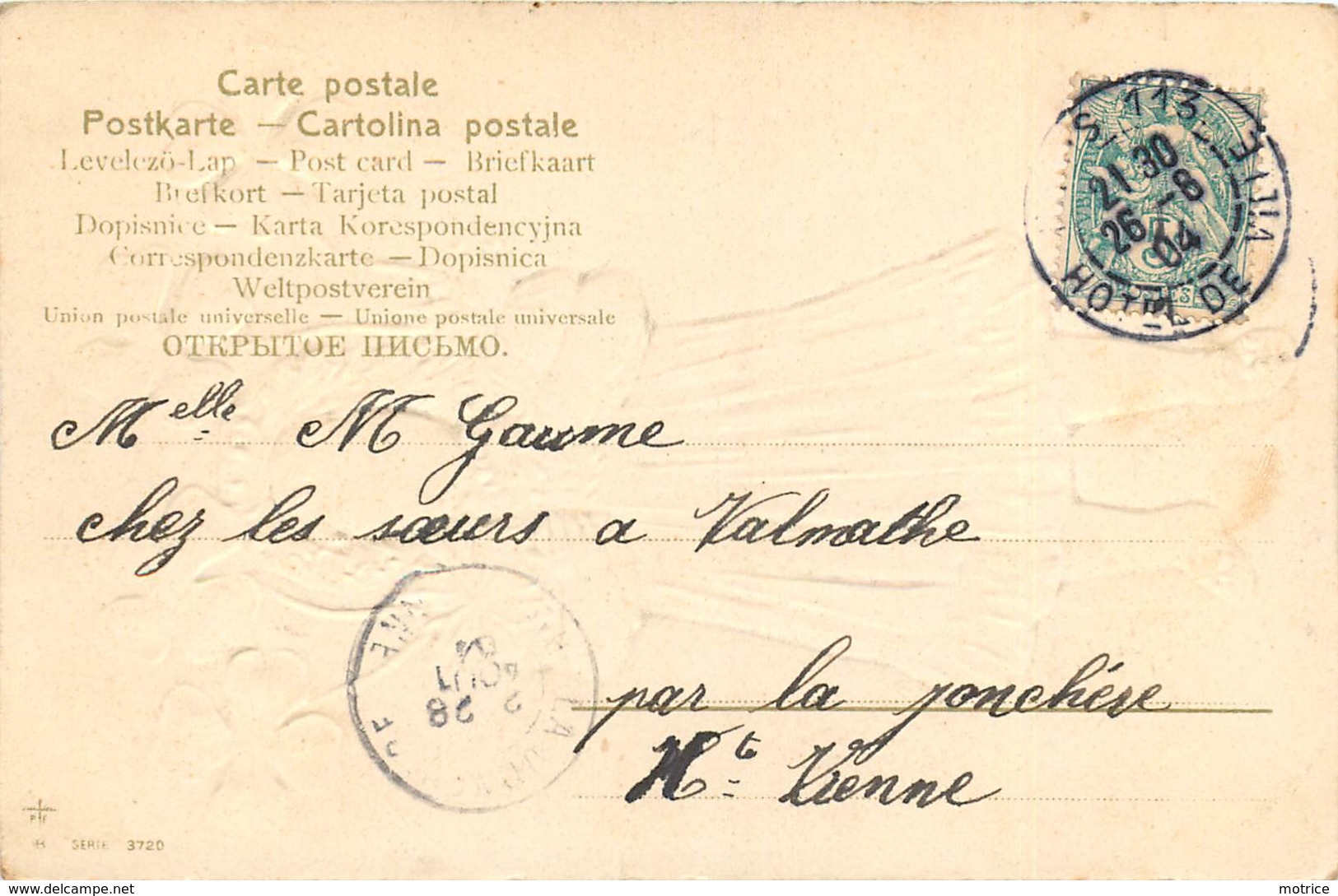 PETITE FILLE Et Trèfles, Thème De La Chance (carte Gaufrée) - Abbildungen