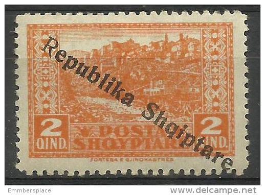 Albania - 1926 Republic Overprint On 2q MH *  SG 179  Sc 179 - Albania