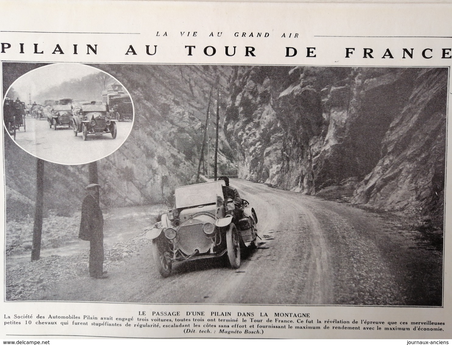 1912 TOUR DE FRANCE AUTOMOBILE - LES VOITURES CORRE-LA LICORNE - PILAIN - LA CRESPELLE - DE BAZELAIRE - Autres & Non Classés