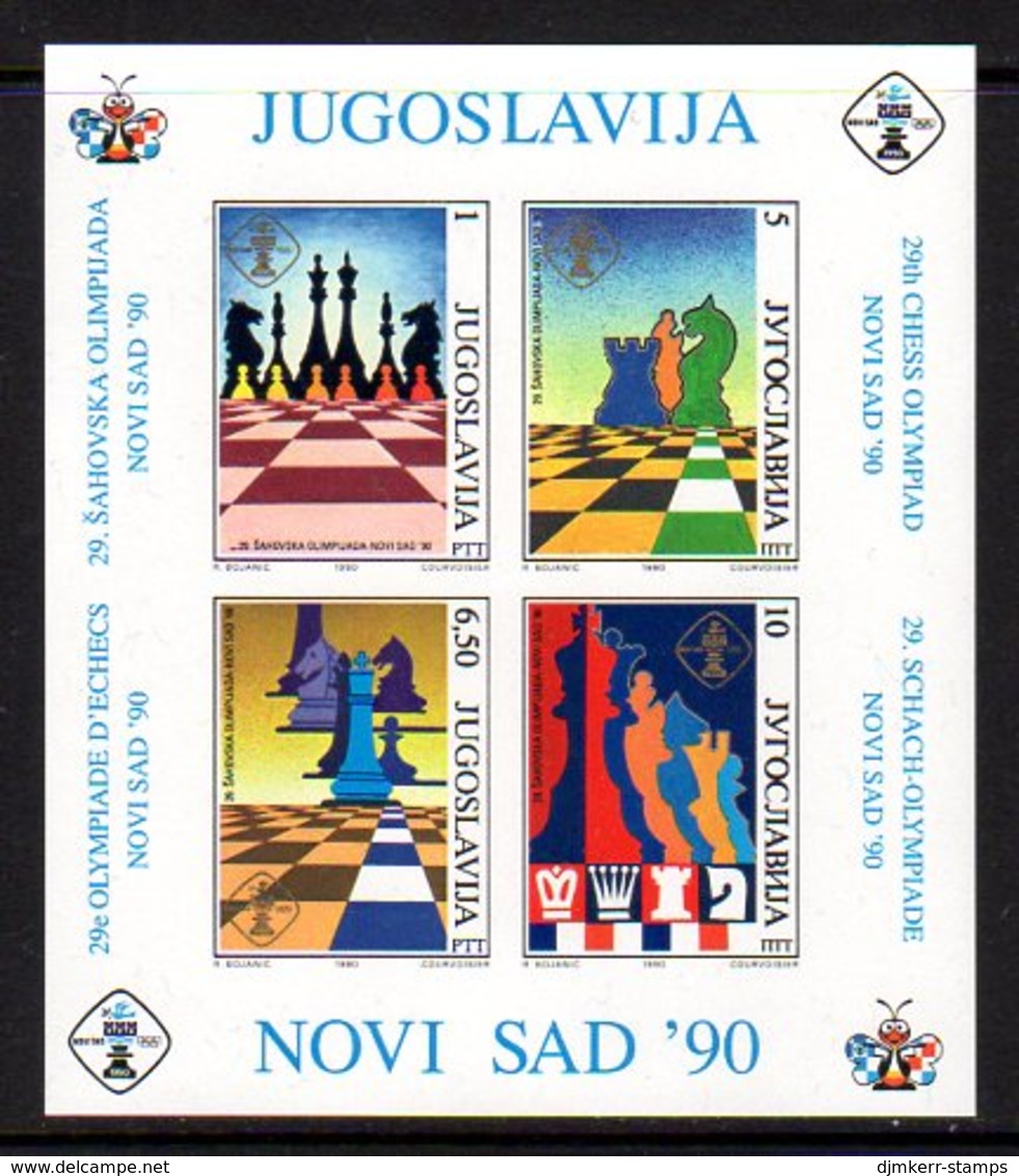 YUGOSLAVIA 1990 Novi Sad Chess Olympiad Block MNH / **.  Michel Block 39 - Echecs