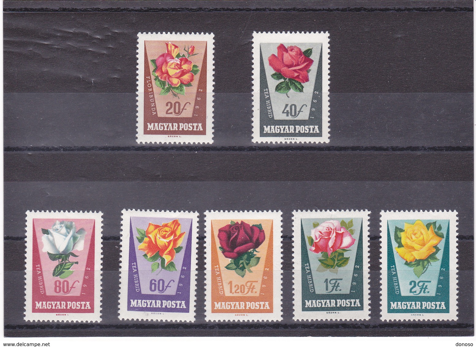 HONGRIE 1962 FLEURS ROSES Yvert 1516-1522 NEUF** MNH - Neufs