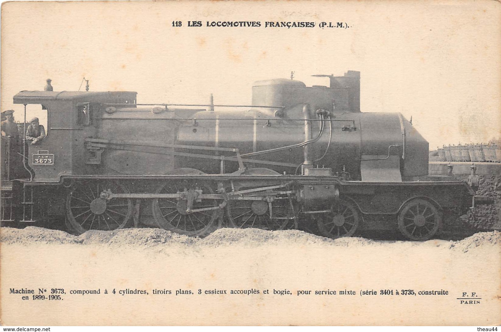 Les Locomotives  -  P.L.M.  -  Machine N° 3673  - Cheminots - Chemin De Fer - Matériel